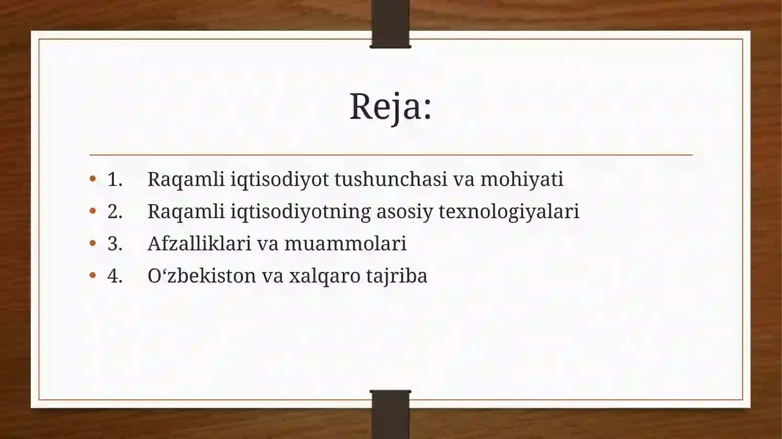 Raqamli iqtisodiyotning asosiy texnologiyalari 2