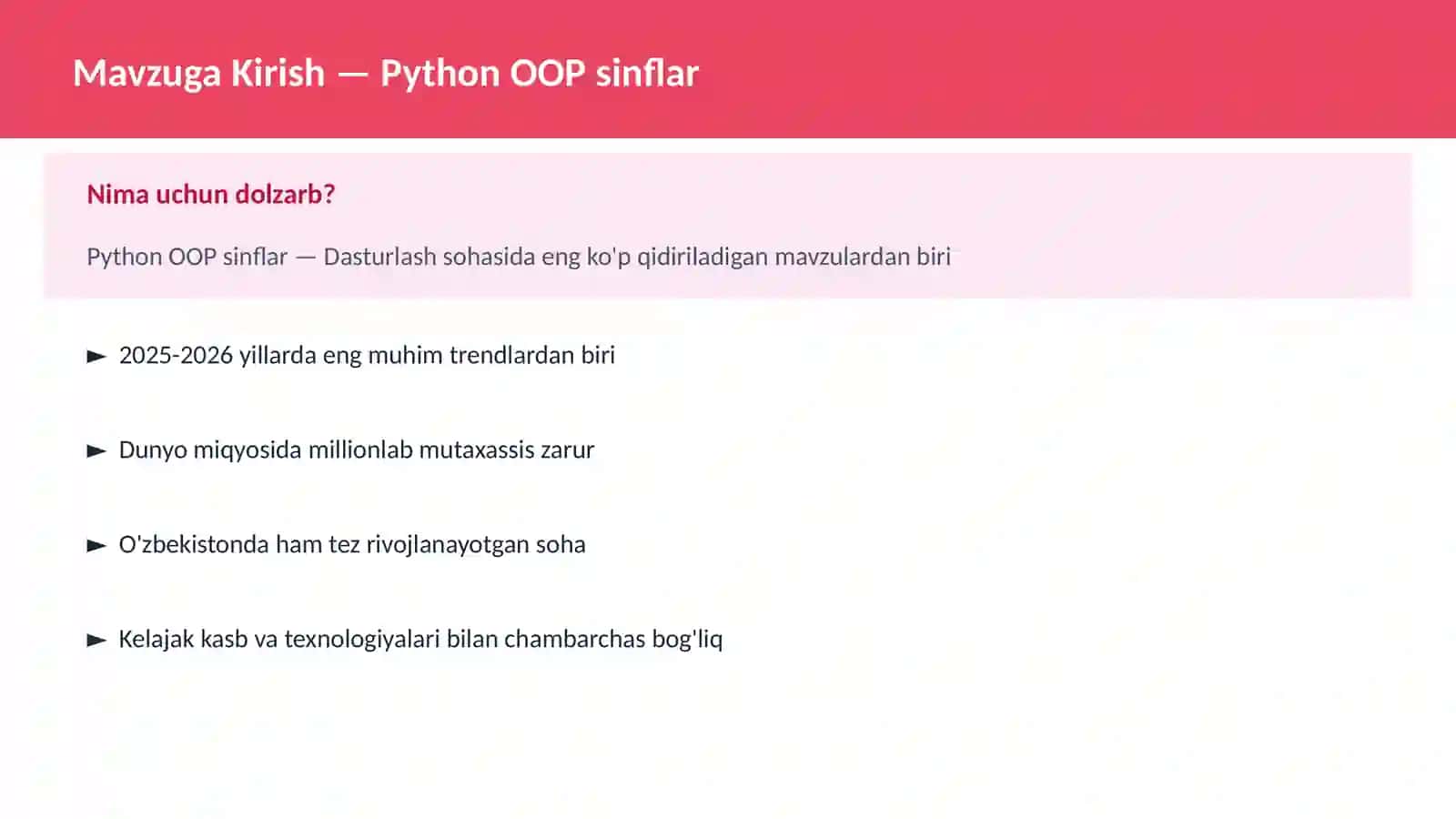 Python OOP sinflar 2