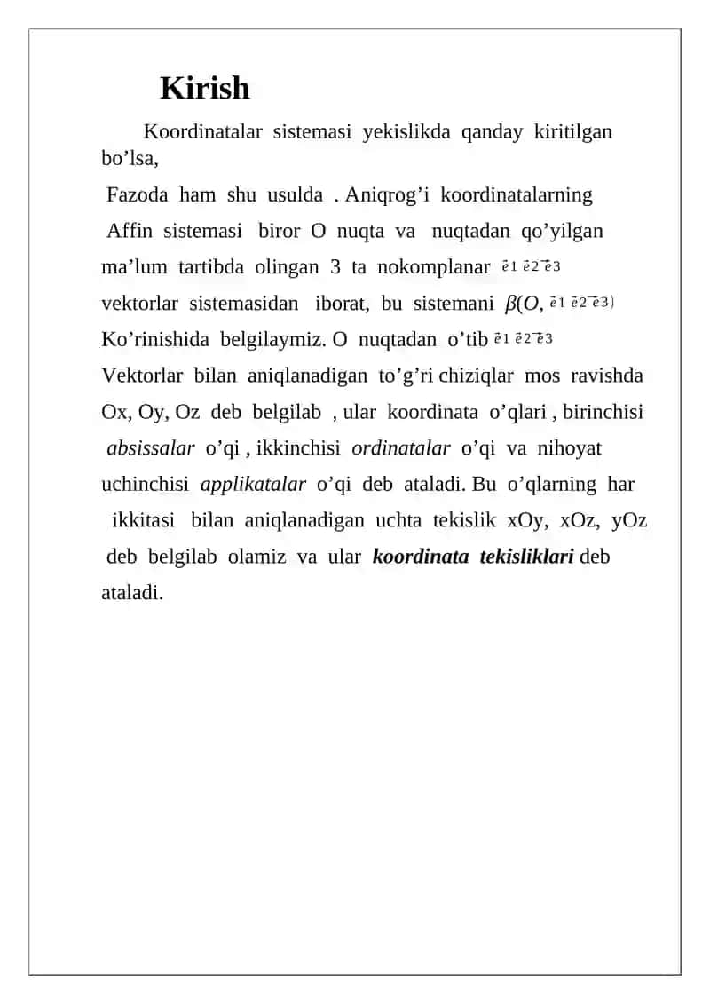 Fazoda koordinatalarning boshqa sistemalari 2