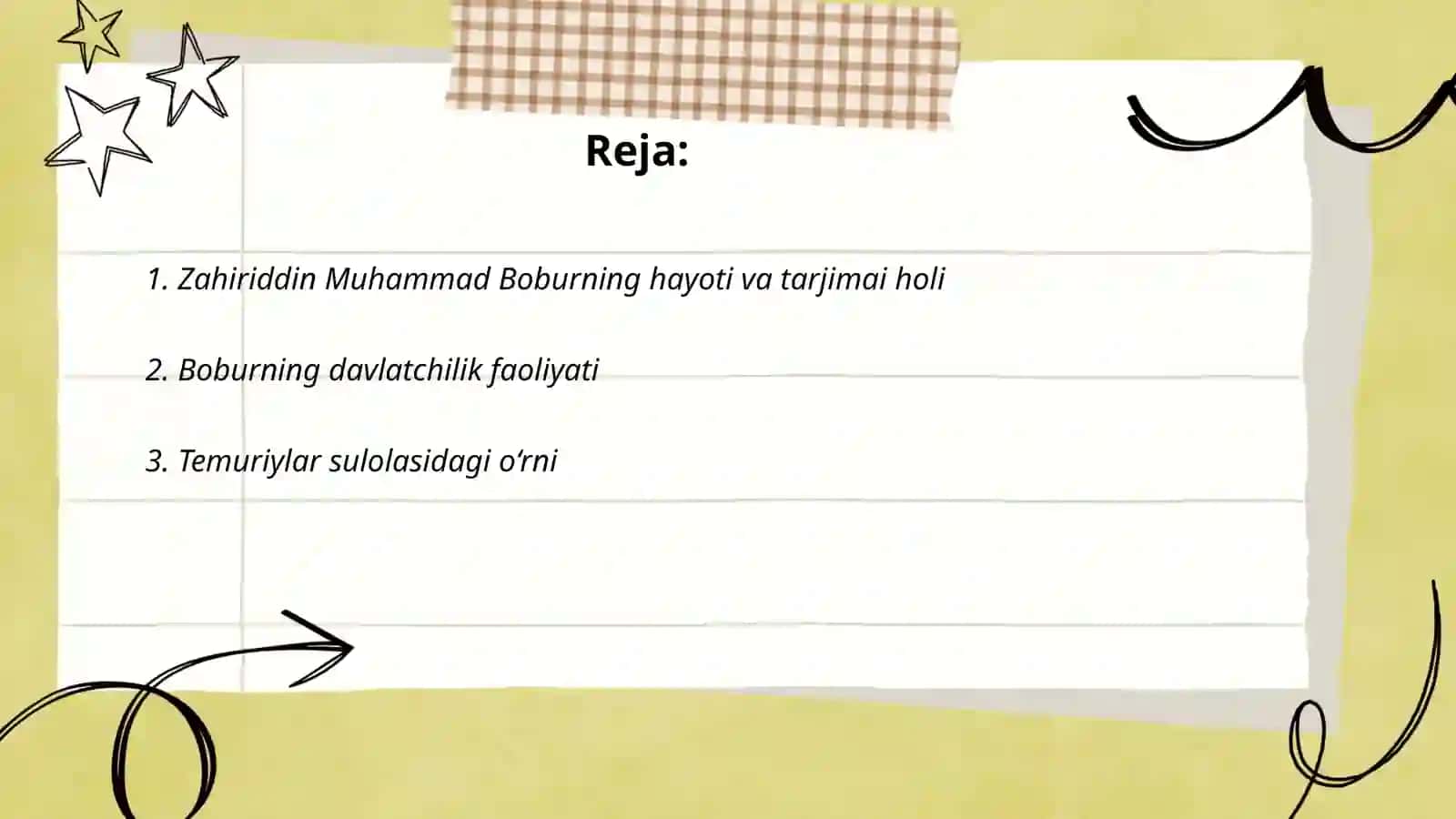 Zahiriddin Muhammad Boburning tarixdagi tutgan o'rni va faoliyati 2