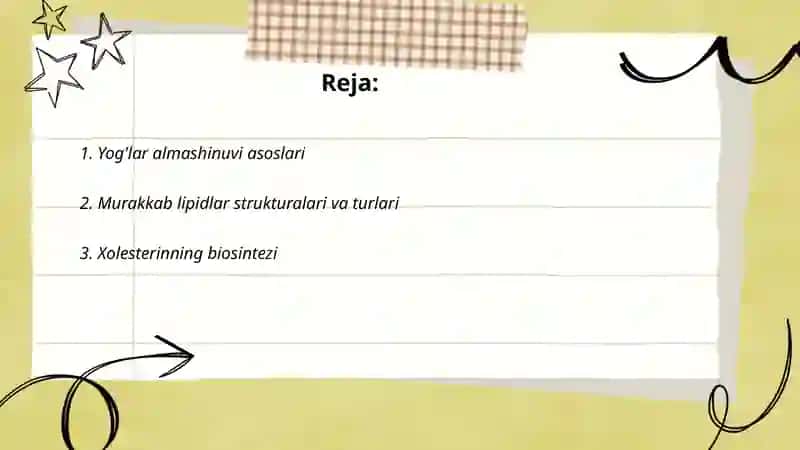 Yog'lar almashinuvi asoslari 2