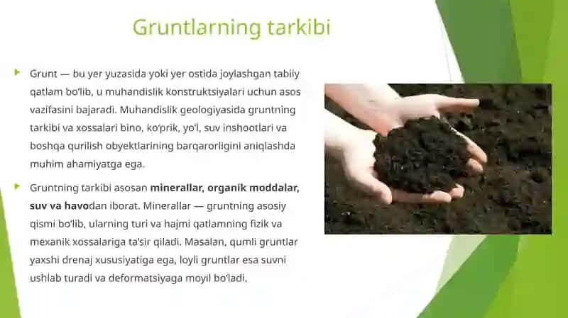 Gruntlarning tarkibi, klassifikatsiyasi 2