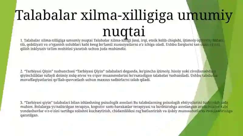 "Tarbiyasi Qiyin" OʻQuvchilar Bilan Ishlashning Psixologik Asoslari 2