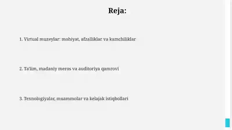Virtual muzeylar va ularning ahamiyati 2