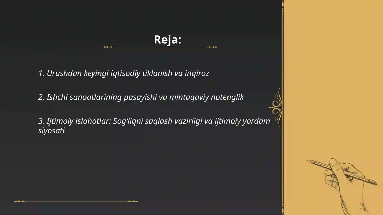 Urushdan keyingi iqtisodiy tiklanish va inqiroz 2