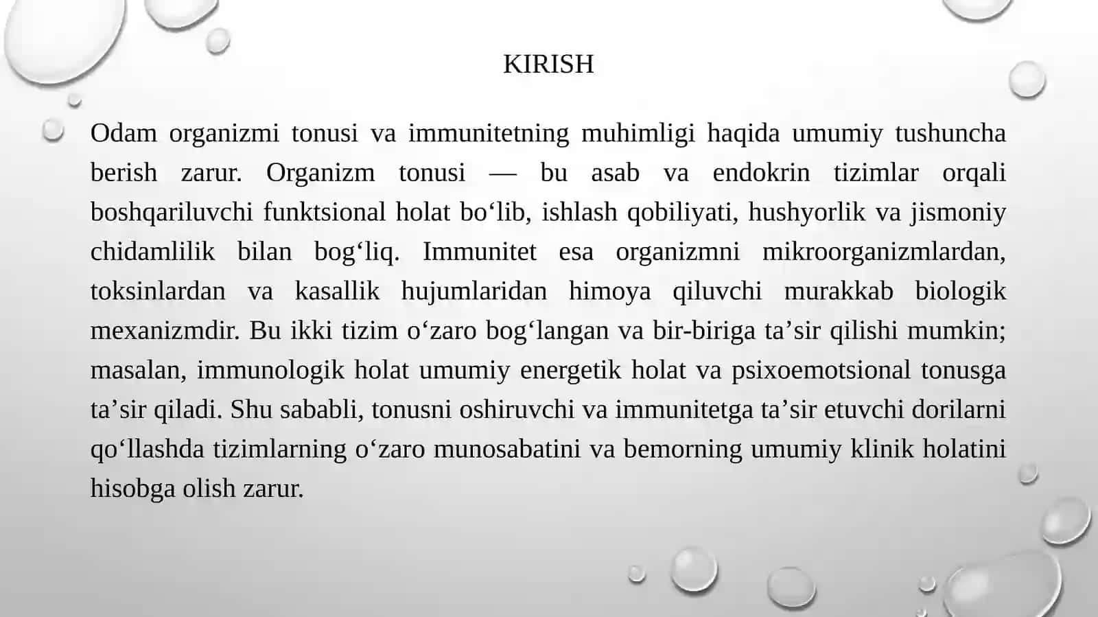 Odam organizmi tonusi va immuniteti 2