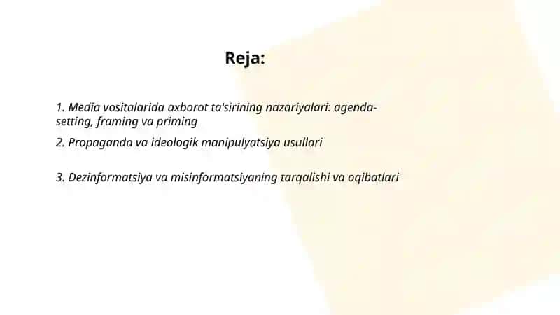 Media vositalarida axborotning ta'siri va manipulyatsiya 2