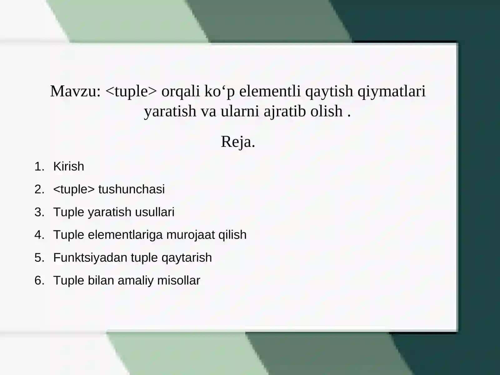 Dasturlash fanidan mustaqil ishi 2