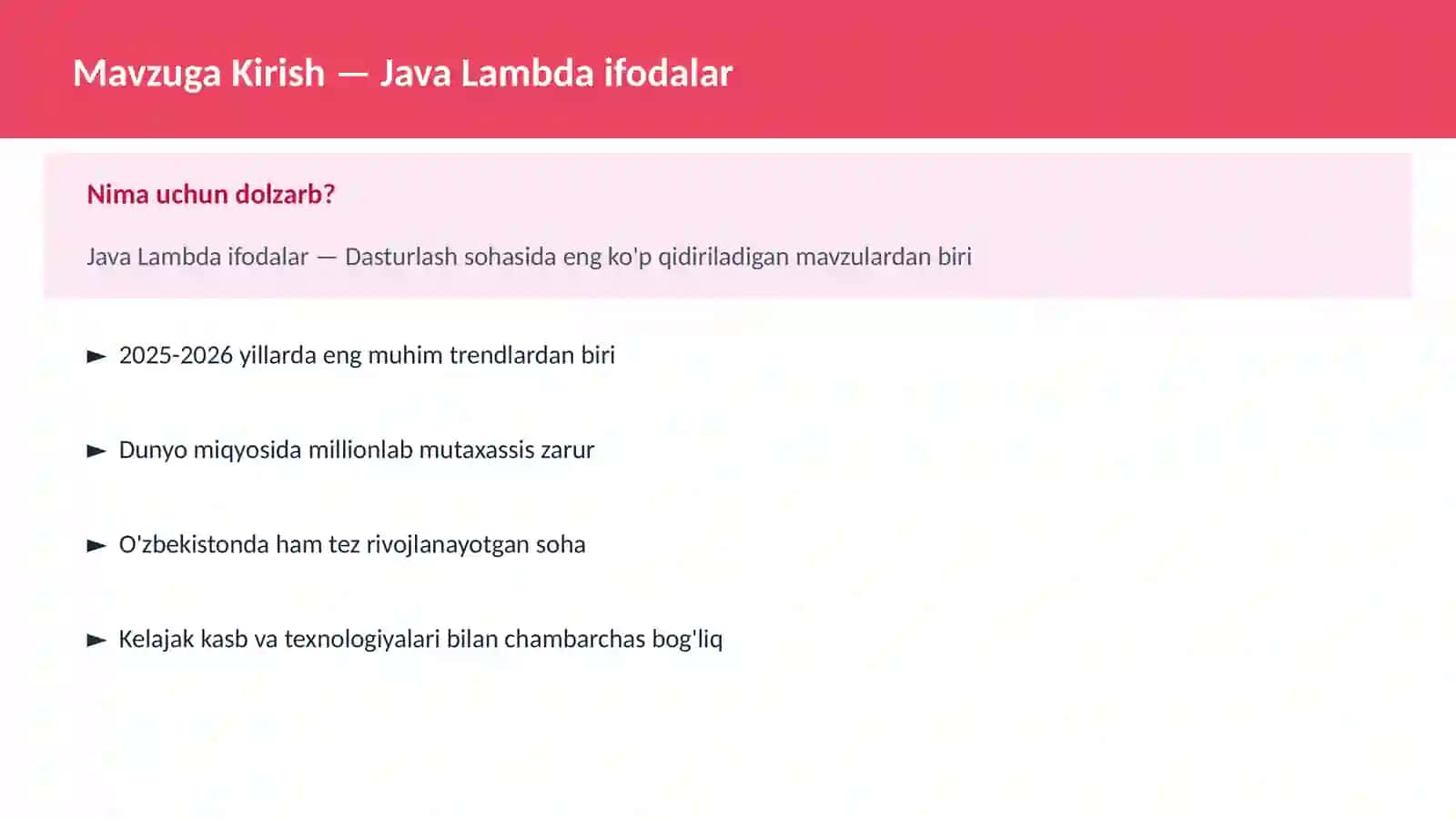 Java Lambda ifodalar 2