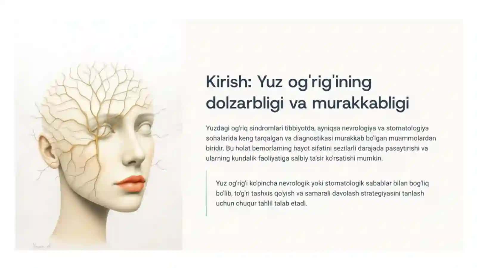 Yuzdagi og'riq sindromlari 2