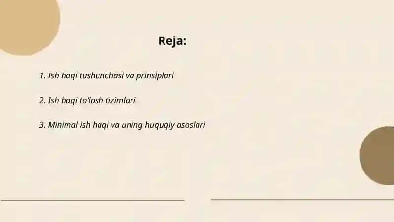 Ish haqqi va mehnat munosabatlari 2