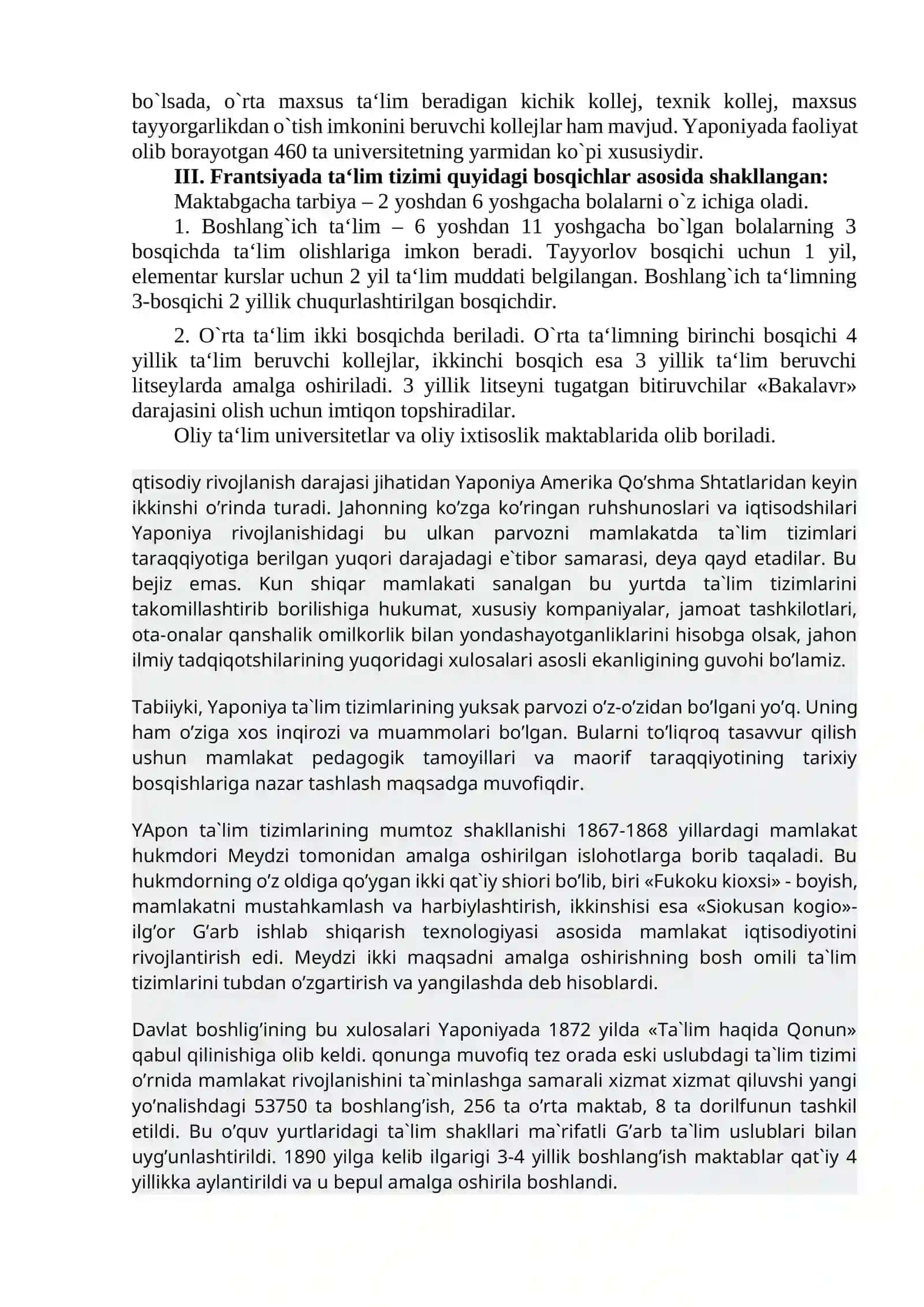 IQTISODIY RIVOJLANGAN DAVLATLARDA TA’LIM TIZIMI 2