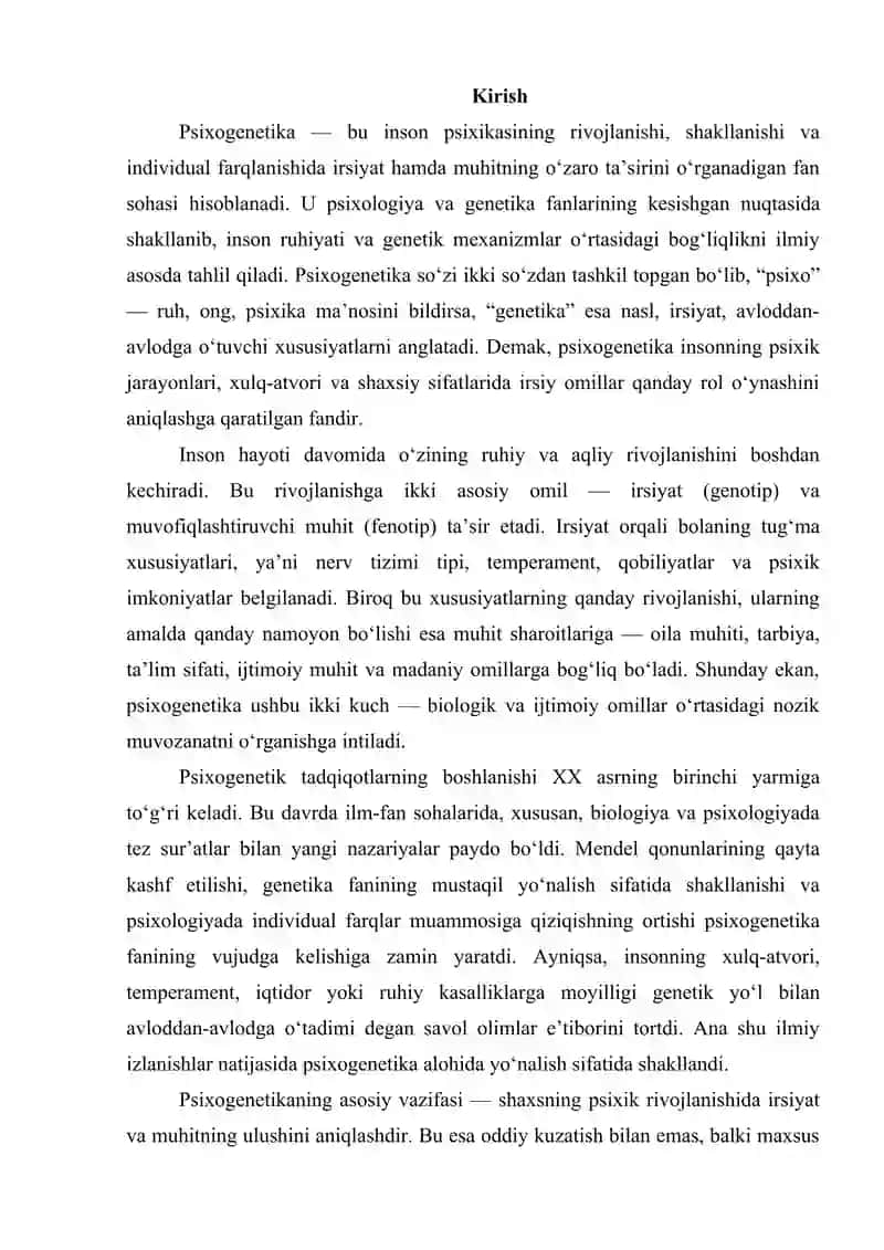 Psixogenetikaning asosiy metodlari 2
