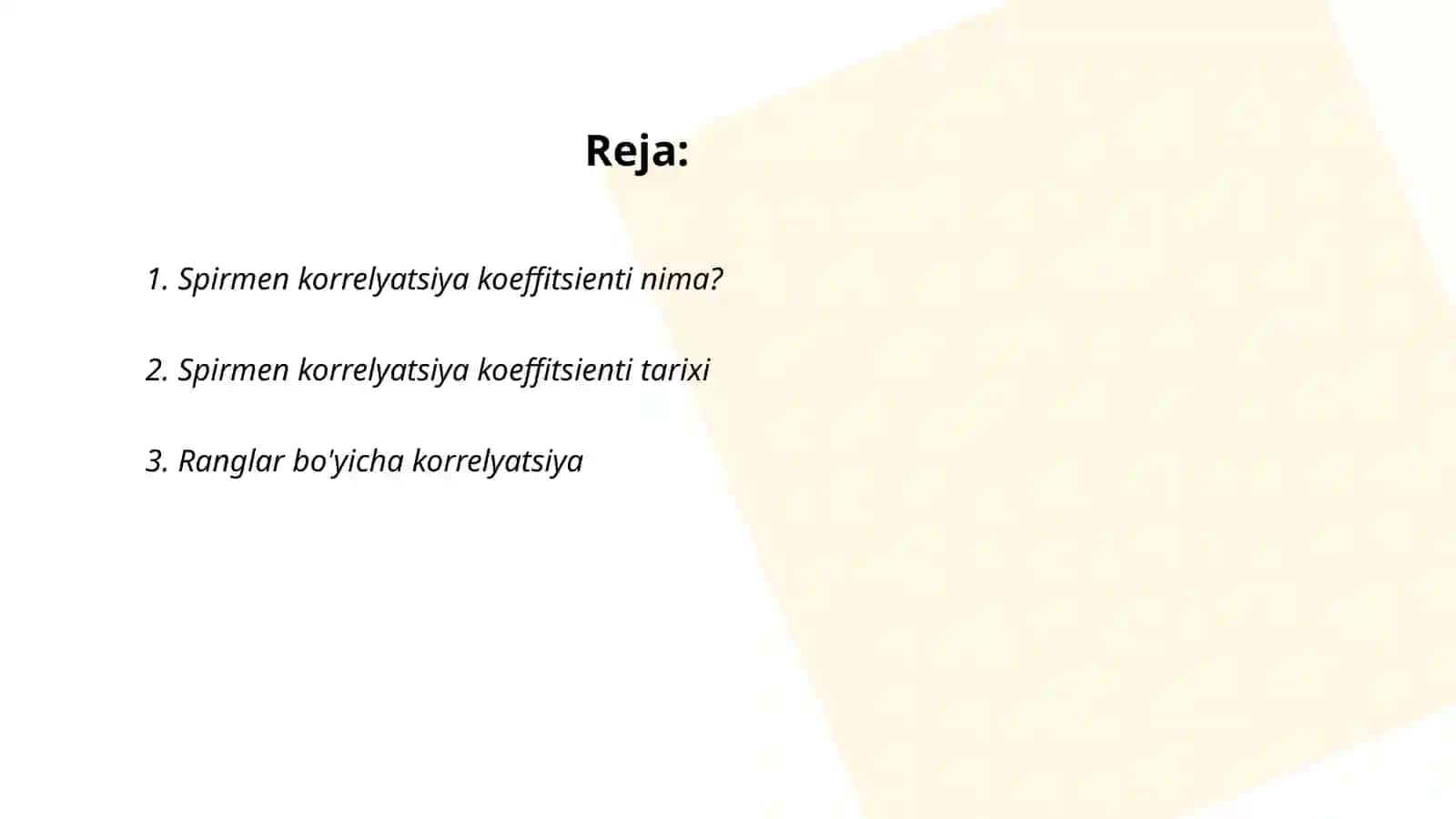 Spirmen rang korrelyatsiya koeffitsienti 2