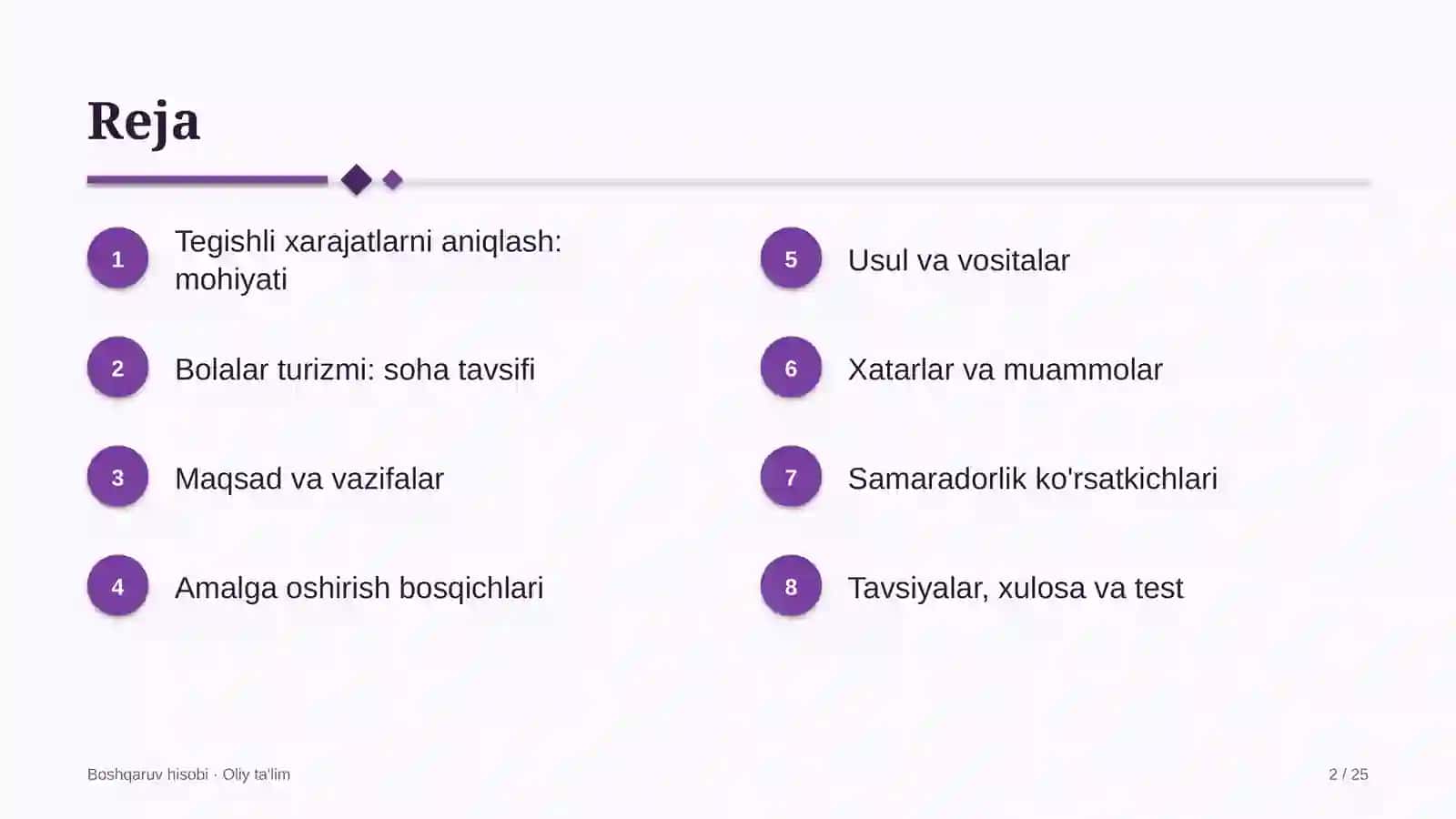 bolalar turizmida qaror qabul qilish uchun tegishli xarajatlarni aniqlash 1534 2