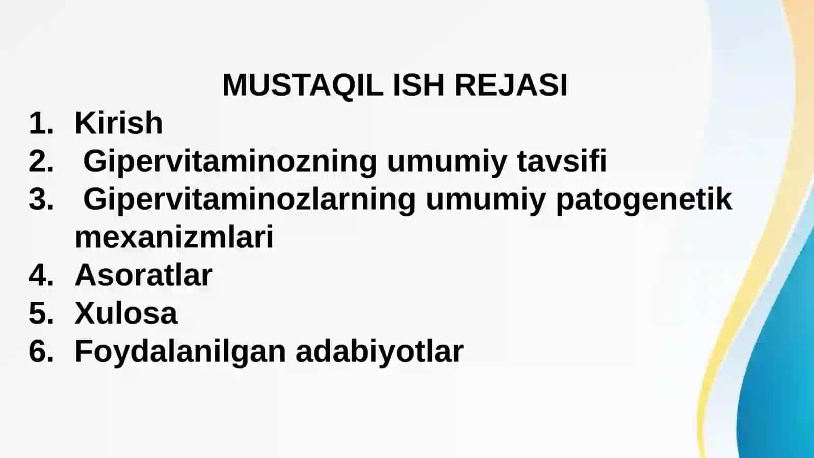 Gipovitaminoz va gipervitaminoz holatlarda moddalar almashinuvining buzilishi 2