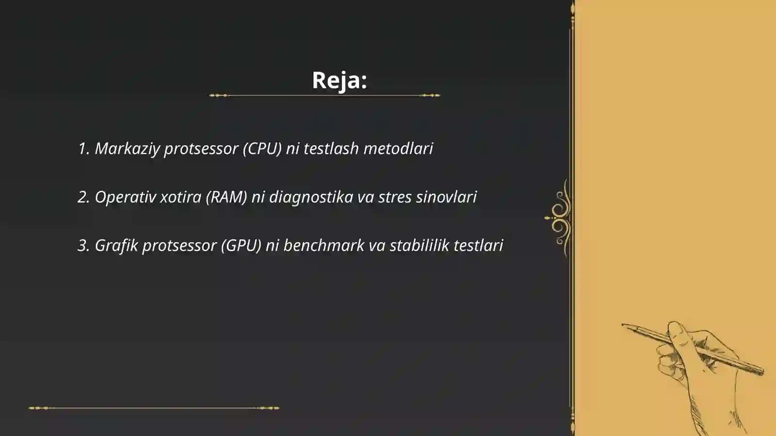 Shaxsiy kompyuter komponentlarini testlash 2