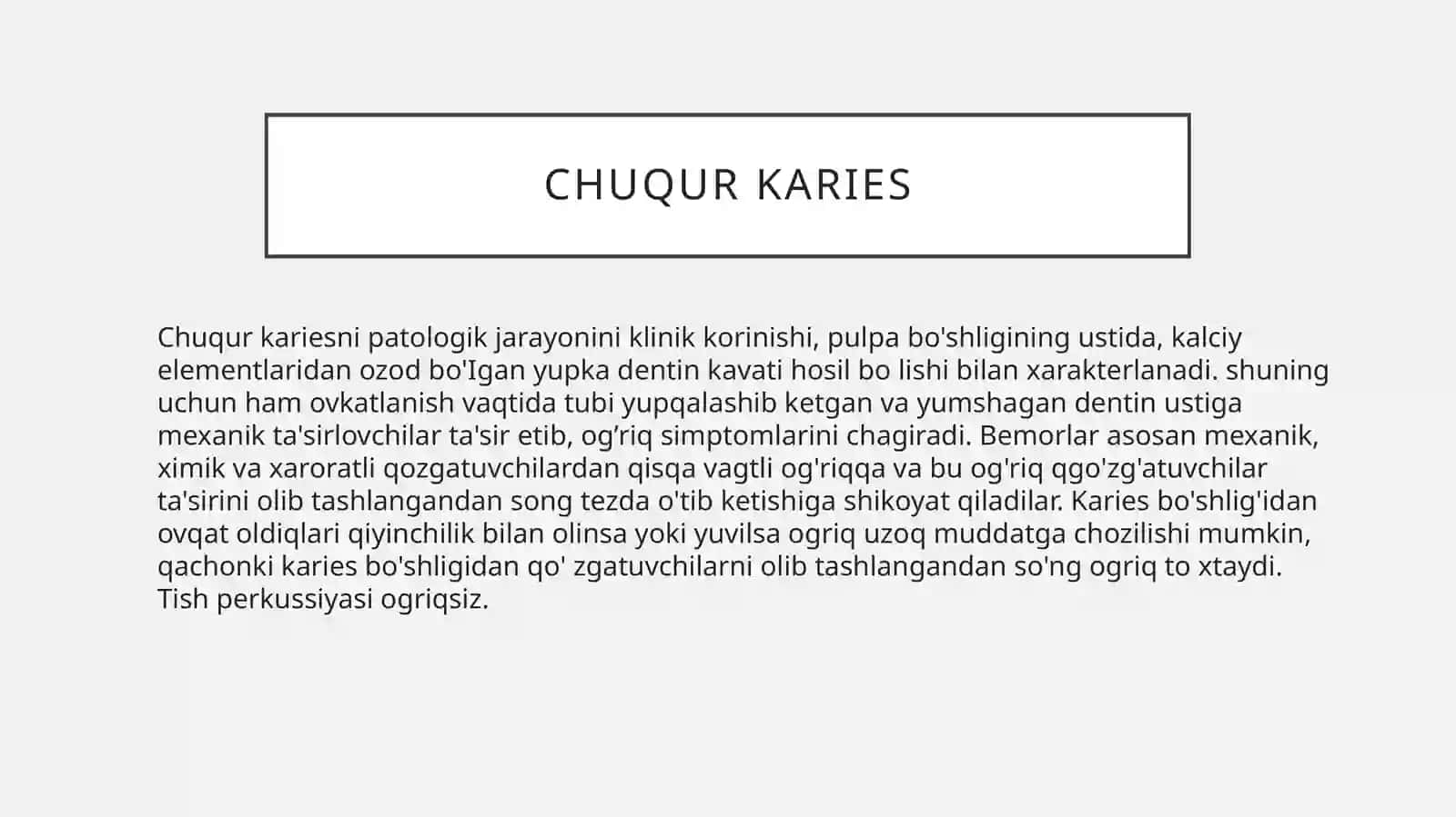 Chuqur karies 2