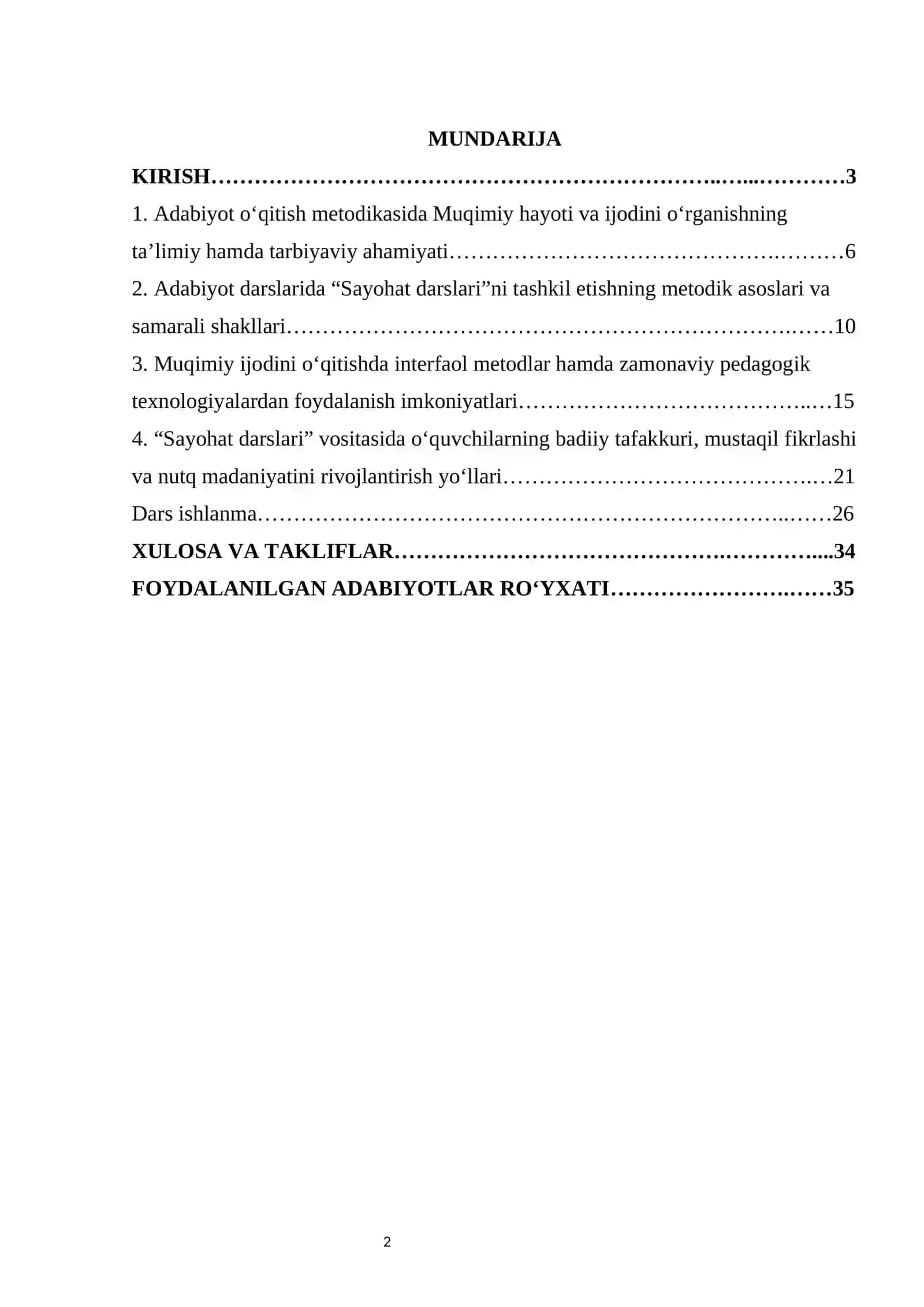 Muqimiy hayoti va ijodini o‘rganishda “Sayohat darslari”ni tashkil etish    kurs ishi 2