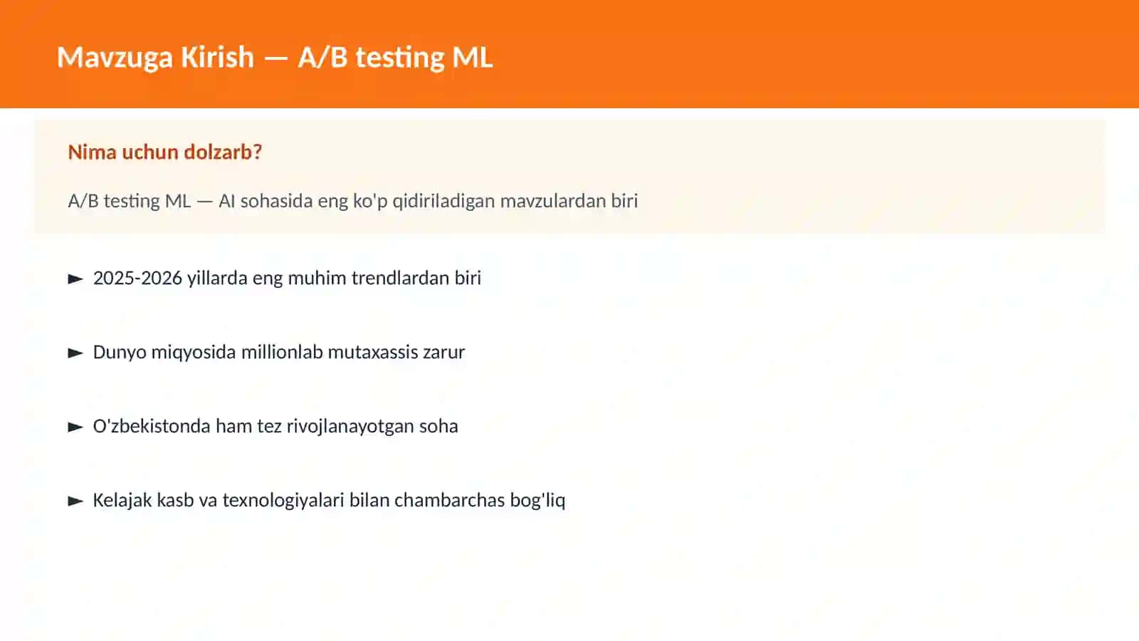 A/B testing ML 2
