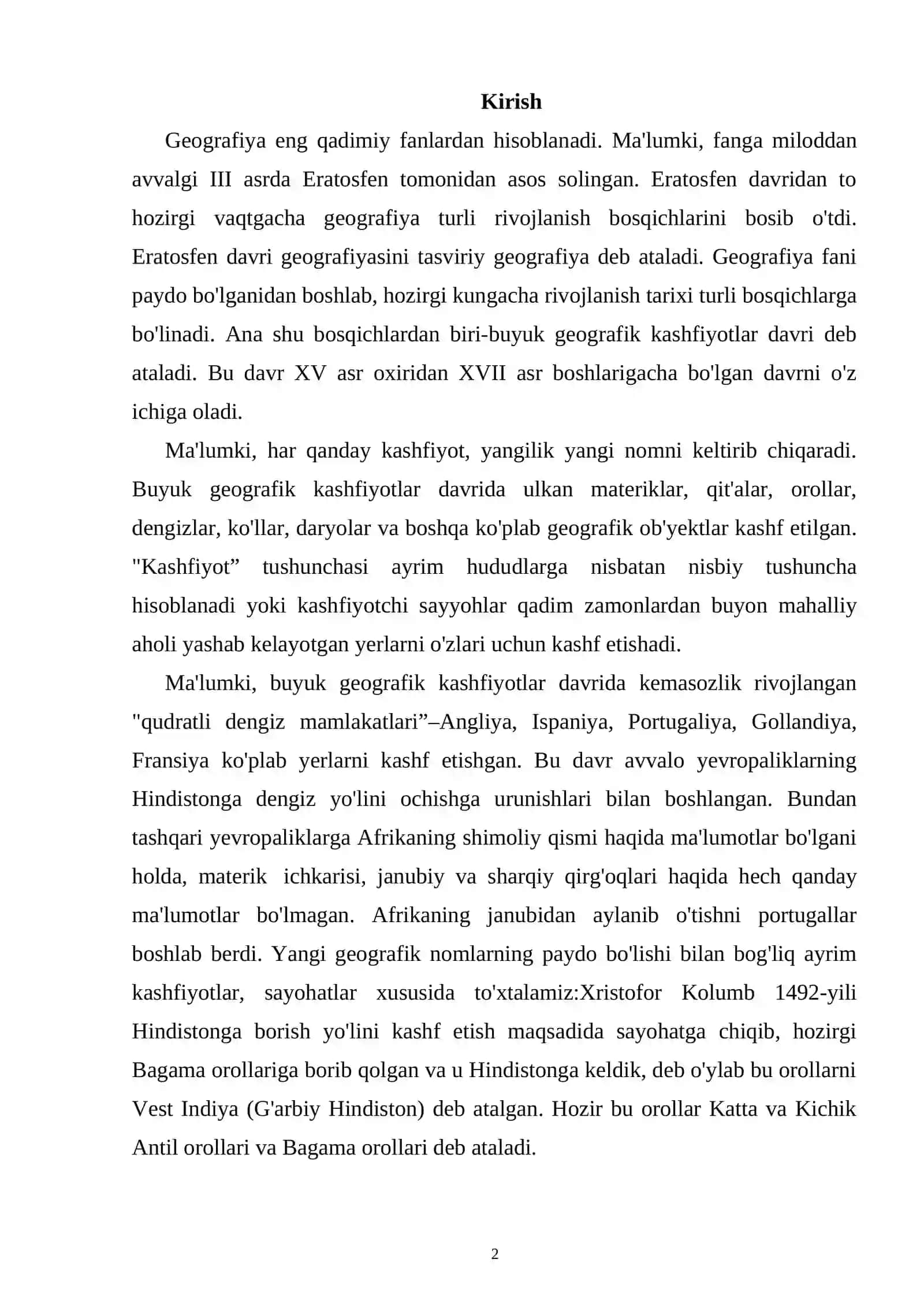 BUYUK GEOGRAFIK KASHFIYOTLAR VA GEOGRAFIYA 2
