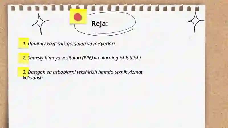 Duradgorlik dastgohlari va asboblaridan foydalanishda texnika xavfsizligi 2