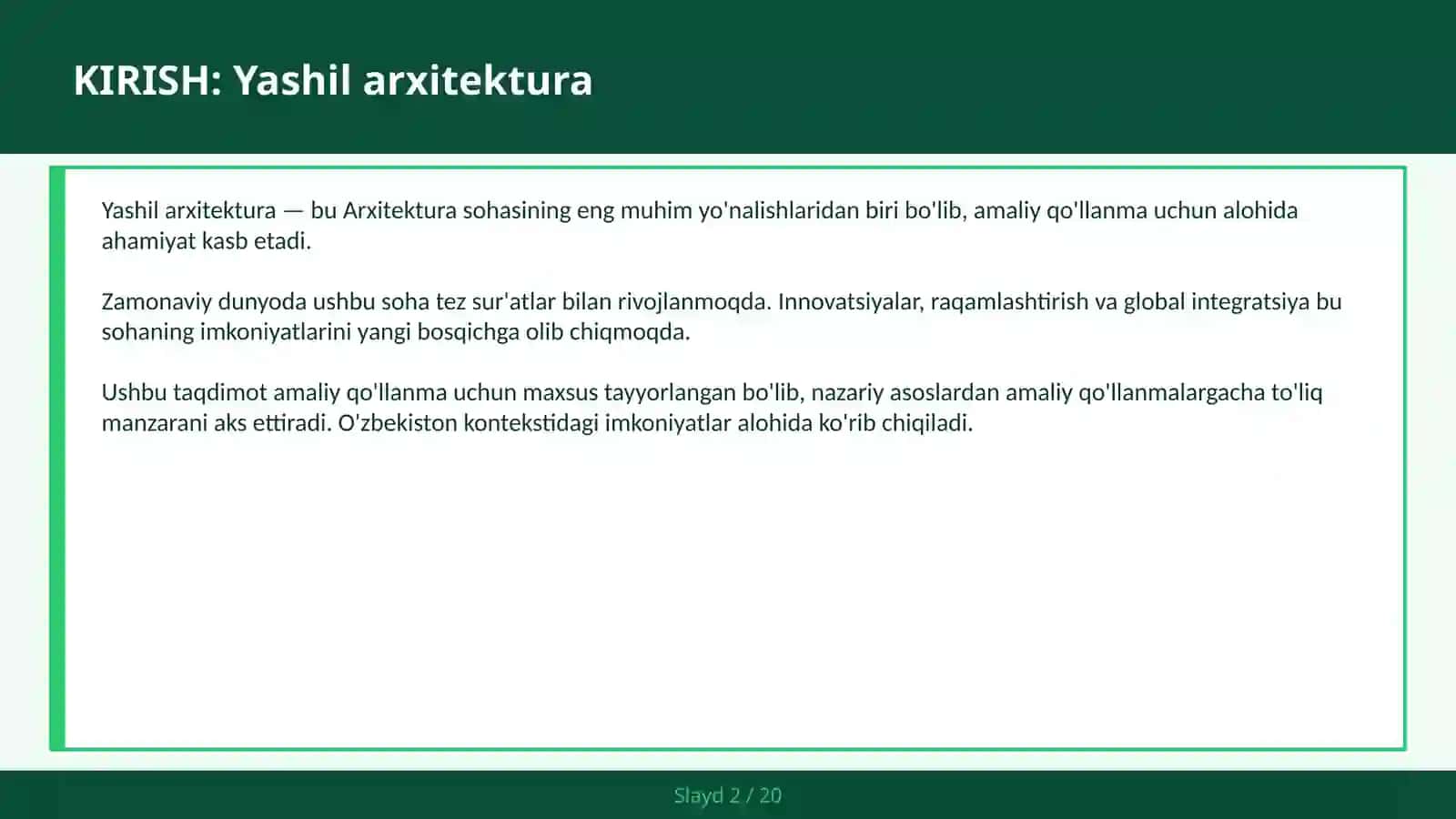Yashil arxitektura 2