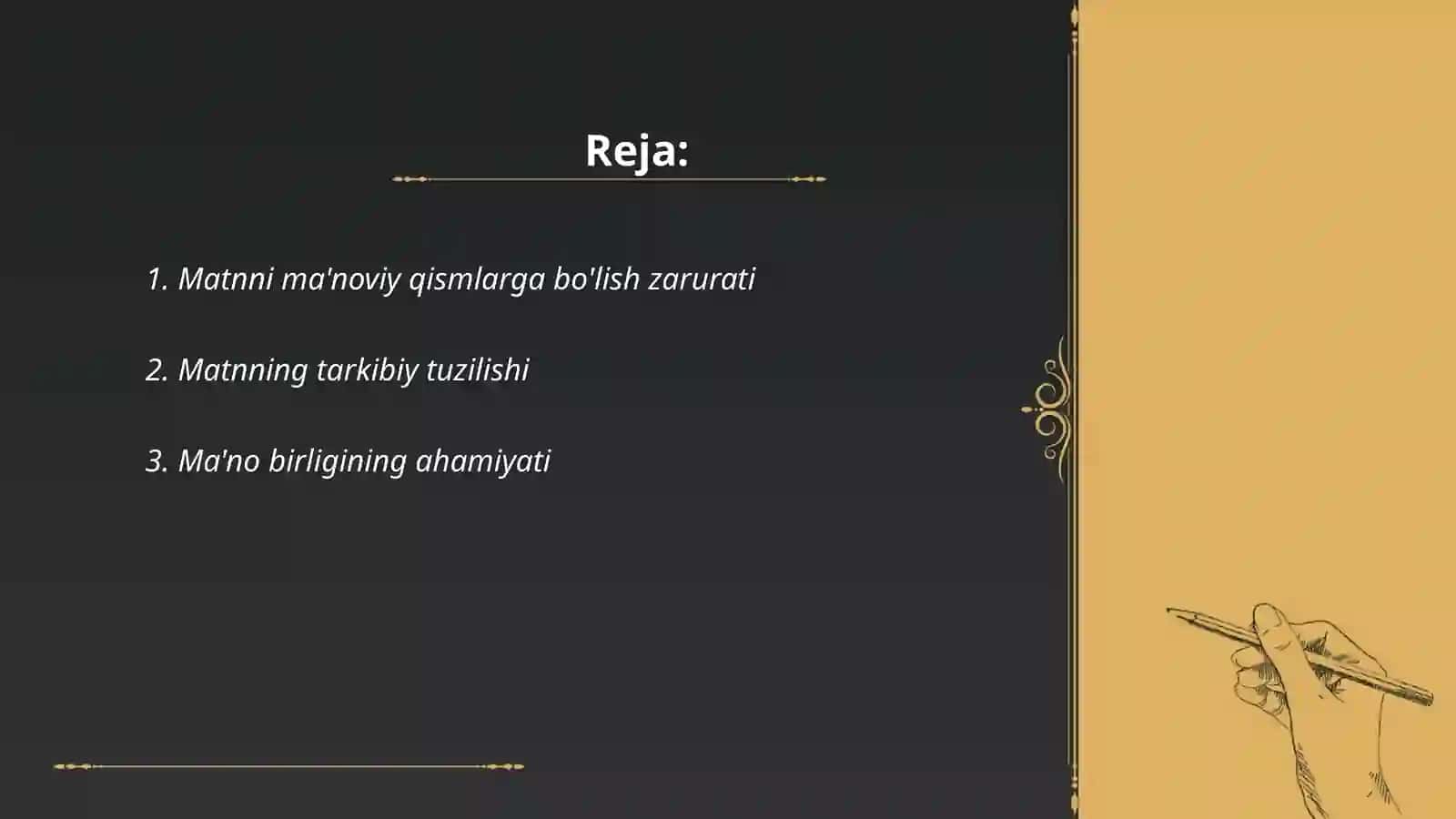 Matnni ma'noviy qismlarga bo'lish tamoyillari 2