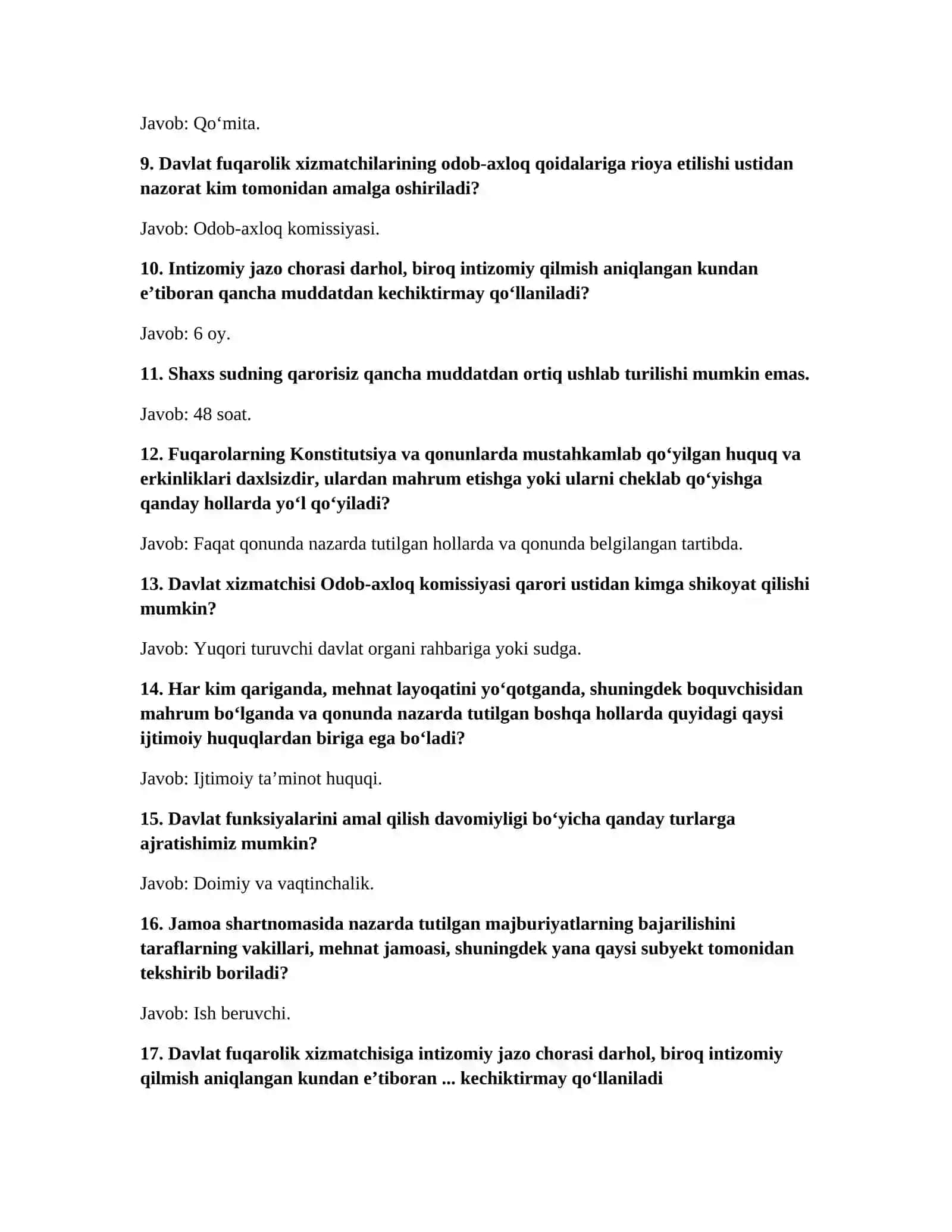 “ARGOS uchun 100 ta savol va javob — Word format” 2