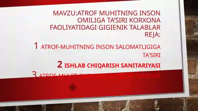 Atrof-muhitning inson salomatligi ga'ta'siri 2