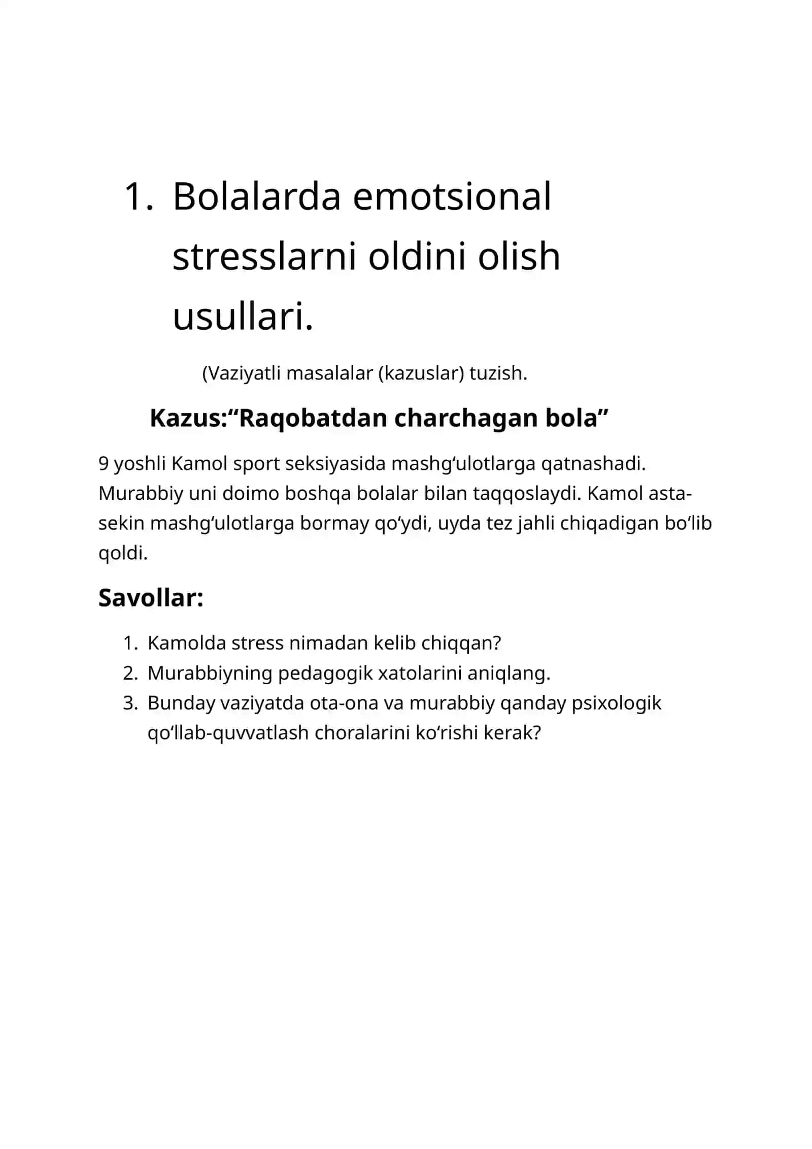 Bolalarda emotsional stresslarni oldini olish usullari 2
