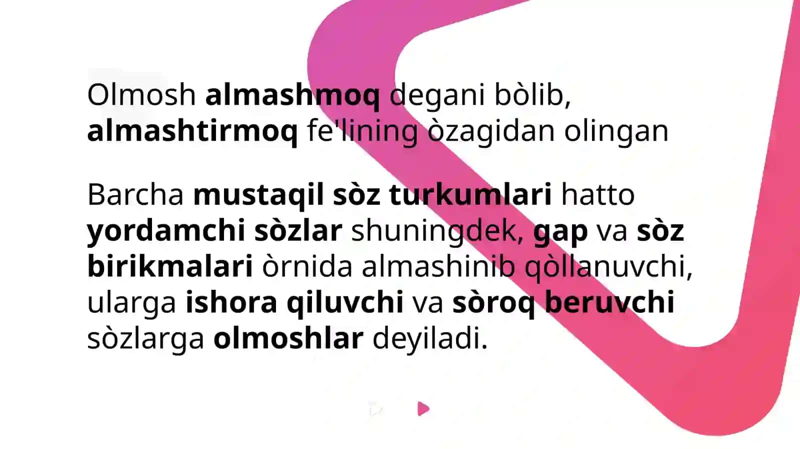 Olmosh so'z turkumi 2