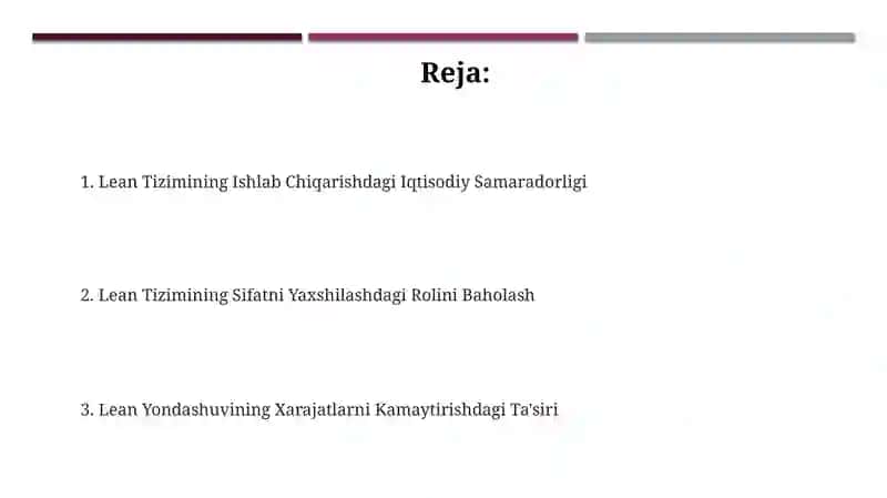 Lean Tizimining Ishlab Chiqarishdagi Iqtisodiy Samaradorligi 2