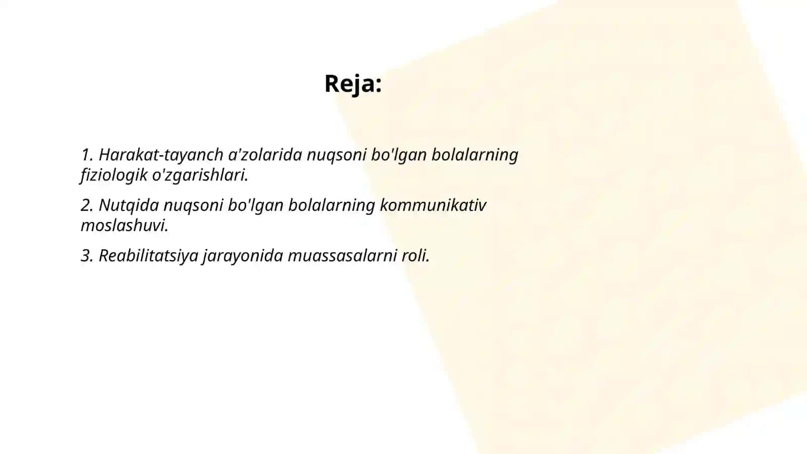 Harakat- tayanch a'zolarida nuqsoni bo'lgan bolalar 2