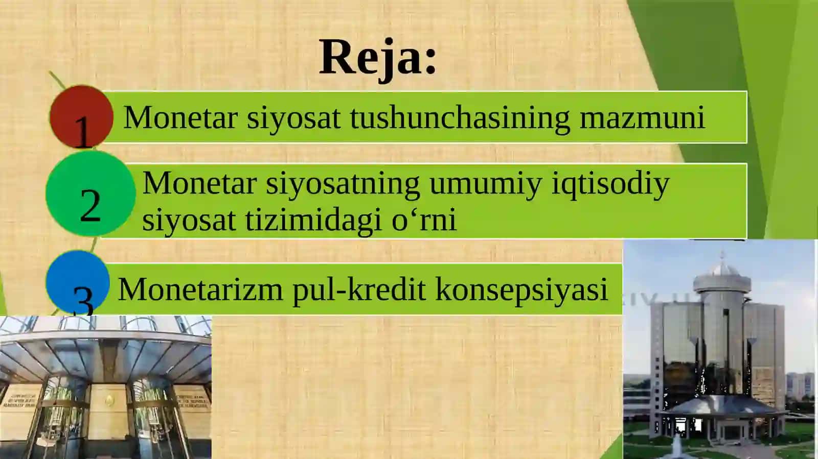 Monetar siyosatning nazariy asoslari 2