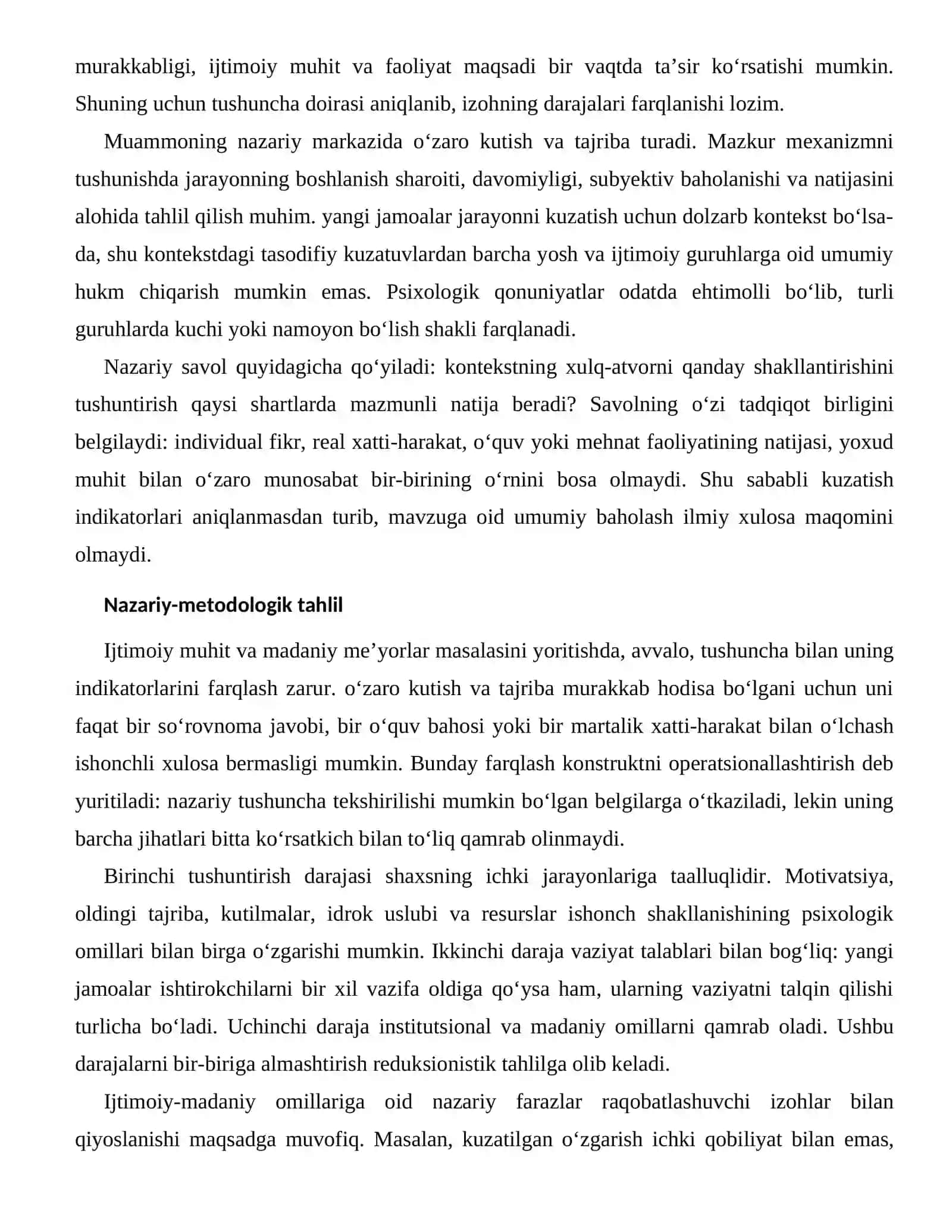 ISHONCH SHAKLLANISHINING PSIXOLOGIK OMILLARI — IJTIMOIY-MADANIY OMILLARI 2