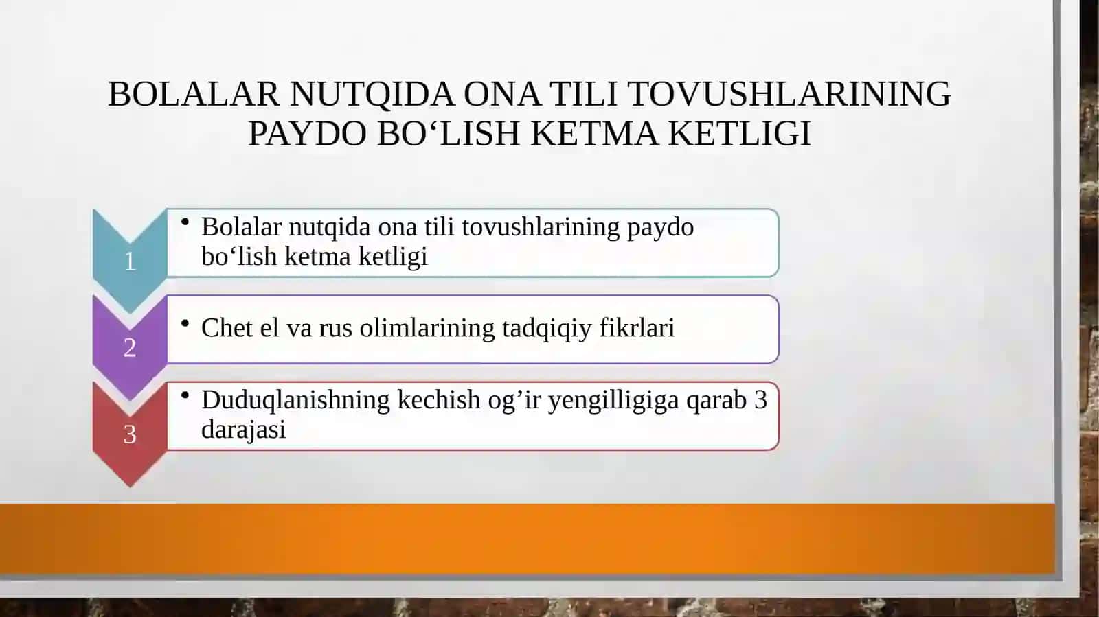 Bolalar nutqida ona tili tovushlarining paydo boʻlish ketma- ketligi 2