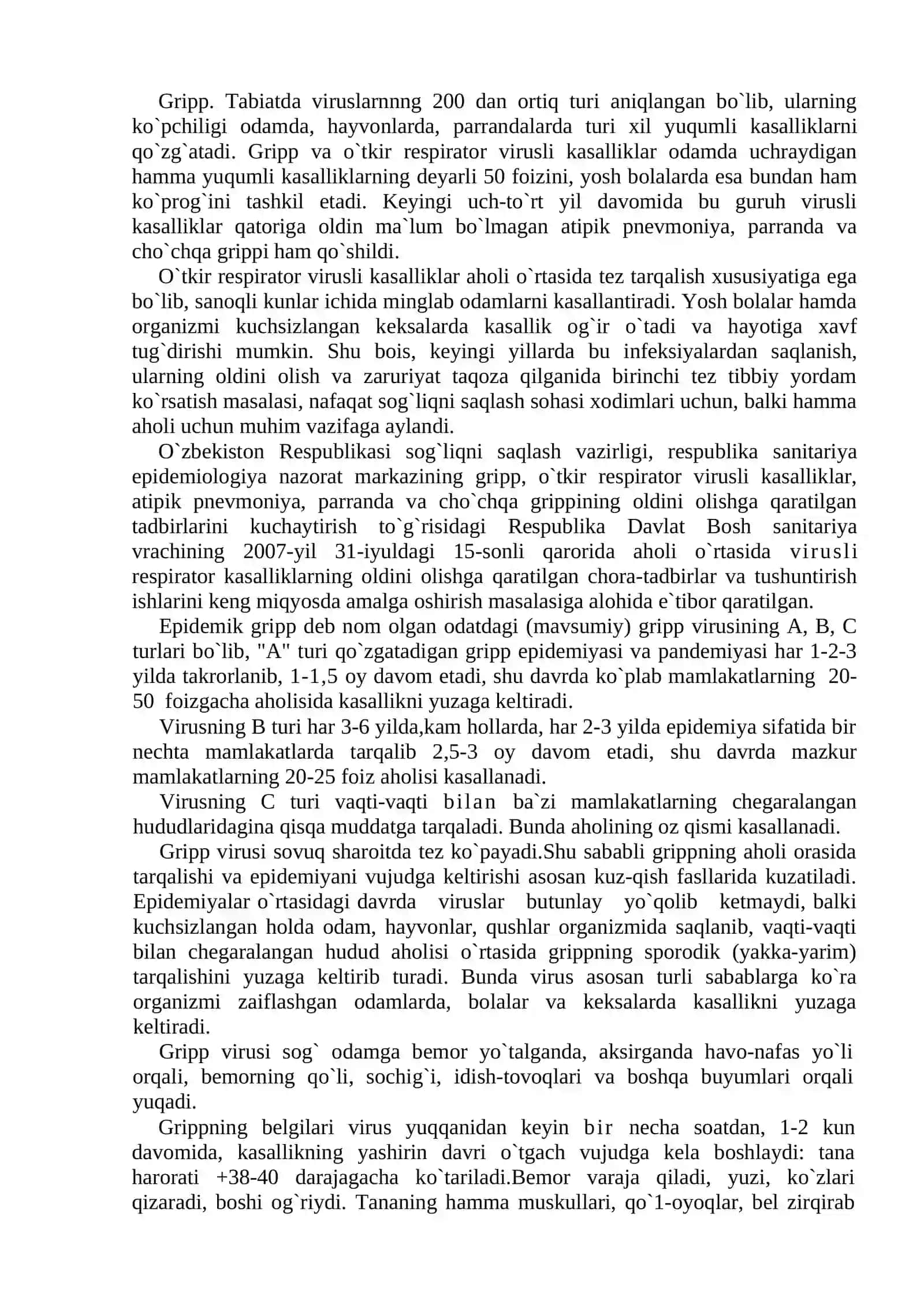 Nafas olish azolari, qon va bolalar infeksiyasi 2
