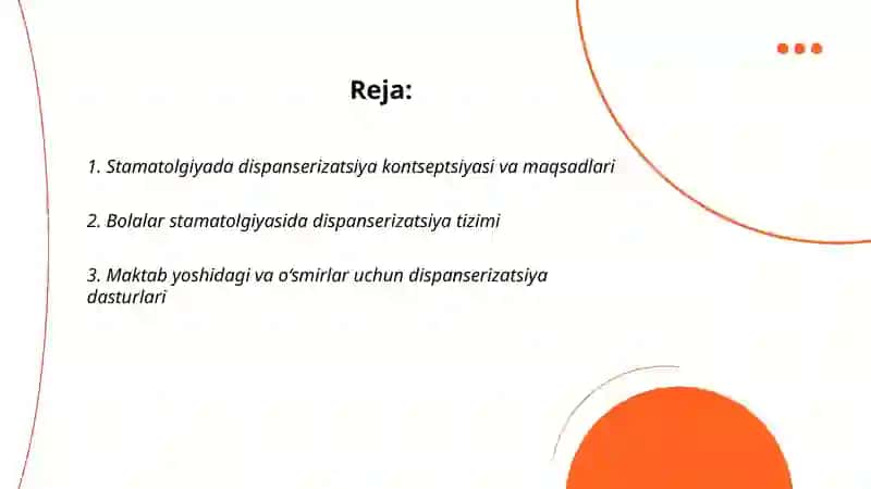 Stamatolgiyada Dispanerizatsiya Xakimova Oyistaxon 2