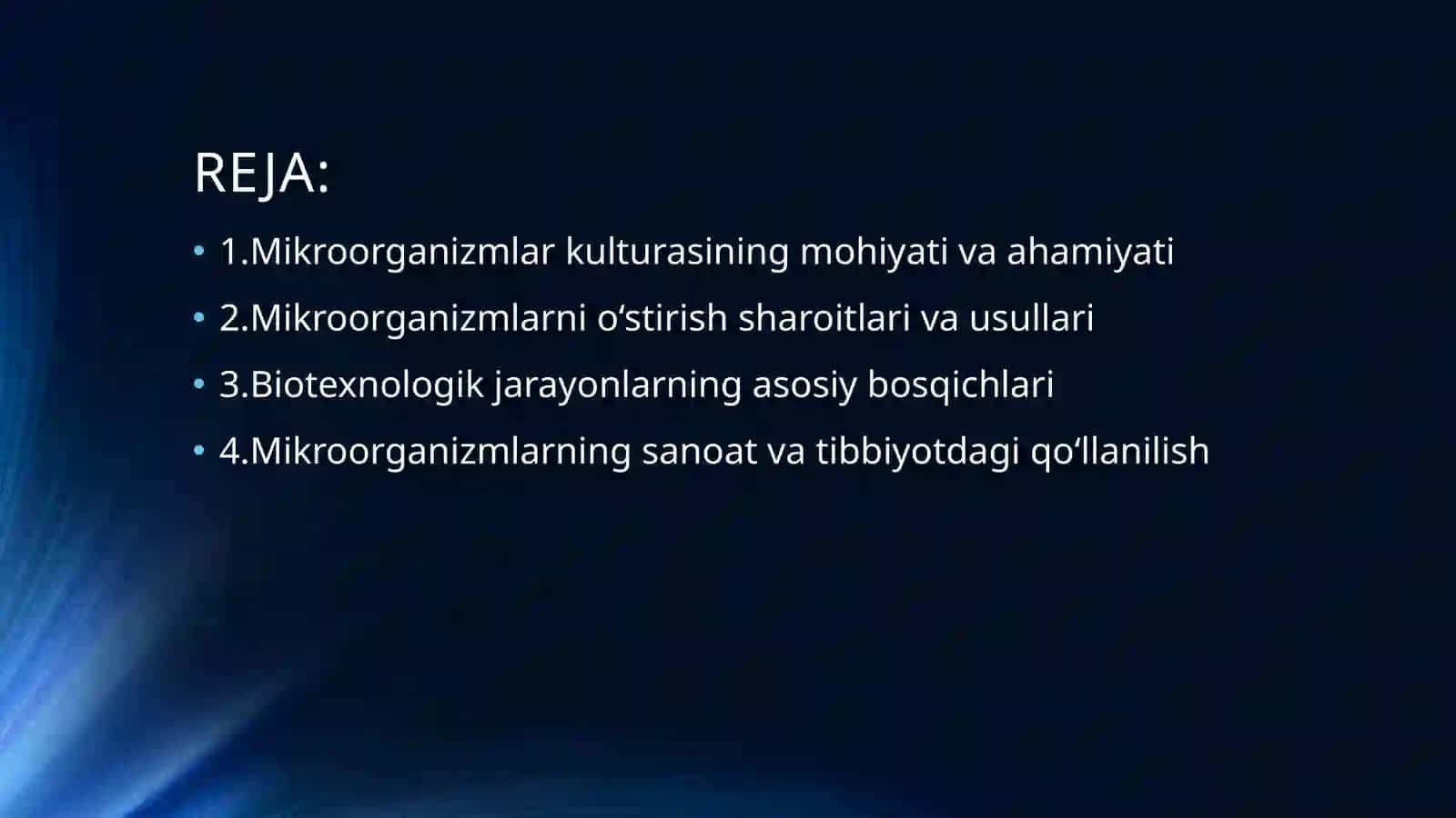 Mikroorganizmlarning kulturasining biotexnologik jarayonlari 2