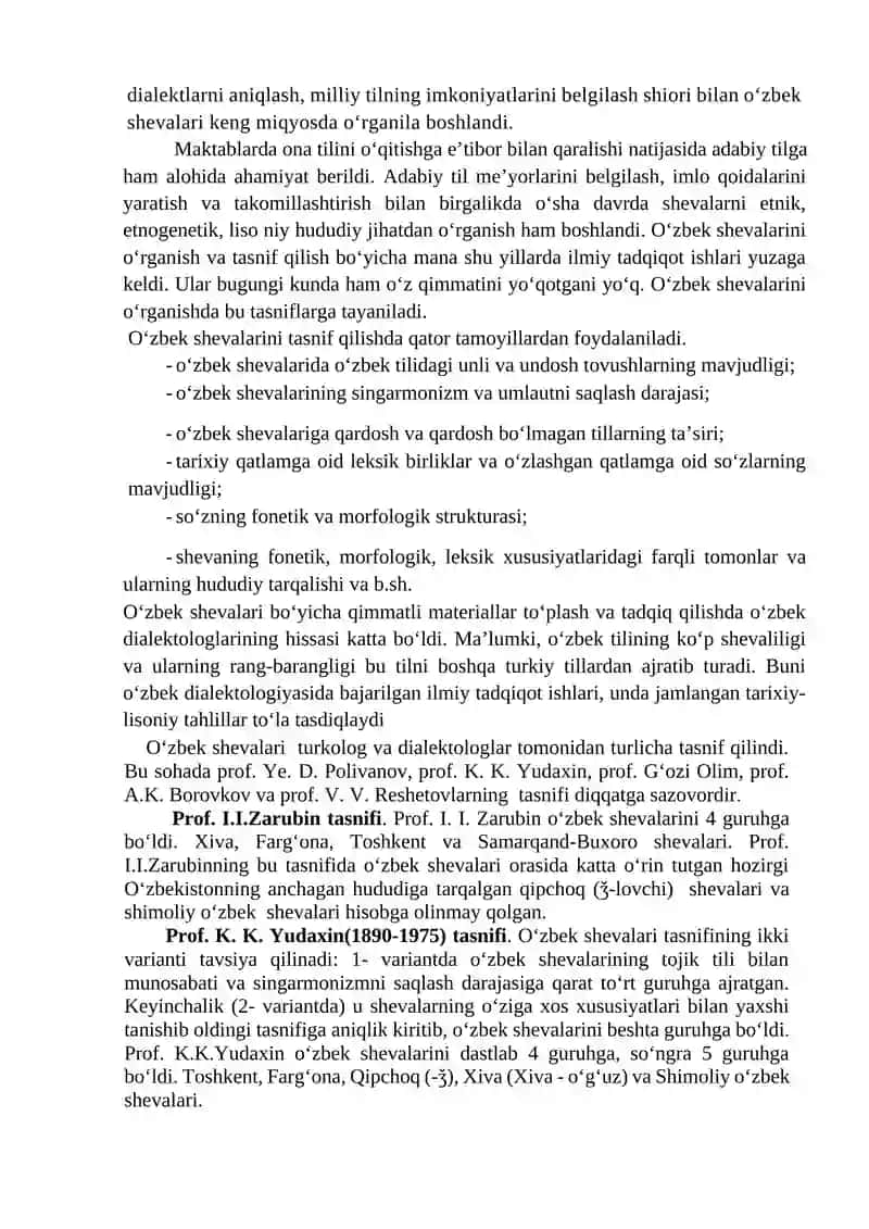 OʻZBEK SHEVALARINING TASNIFI 2