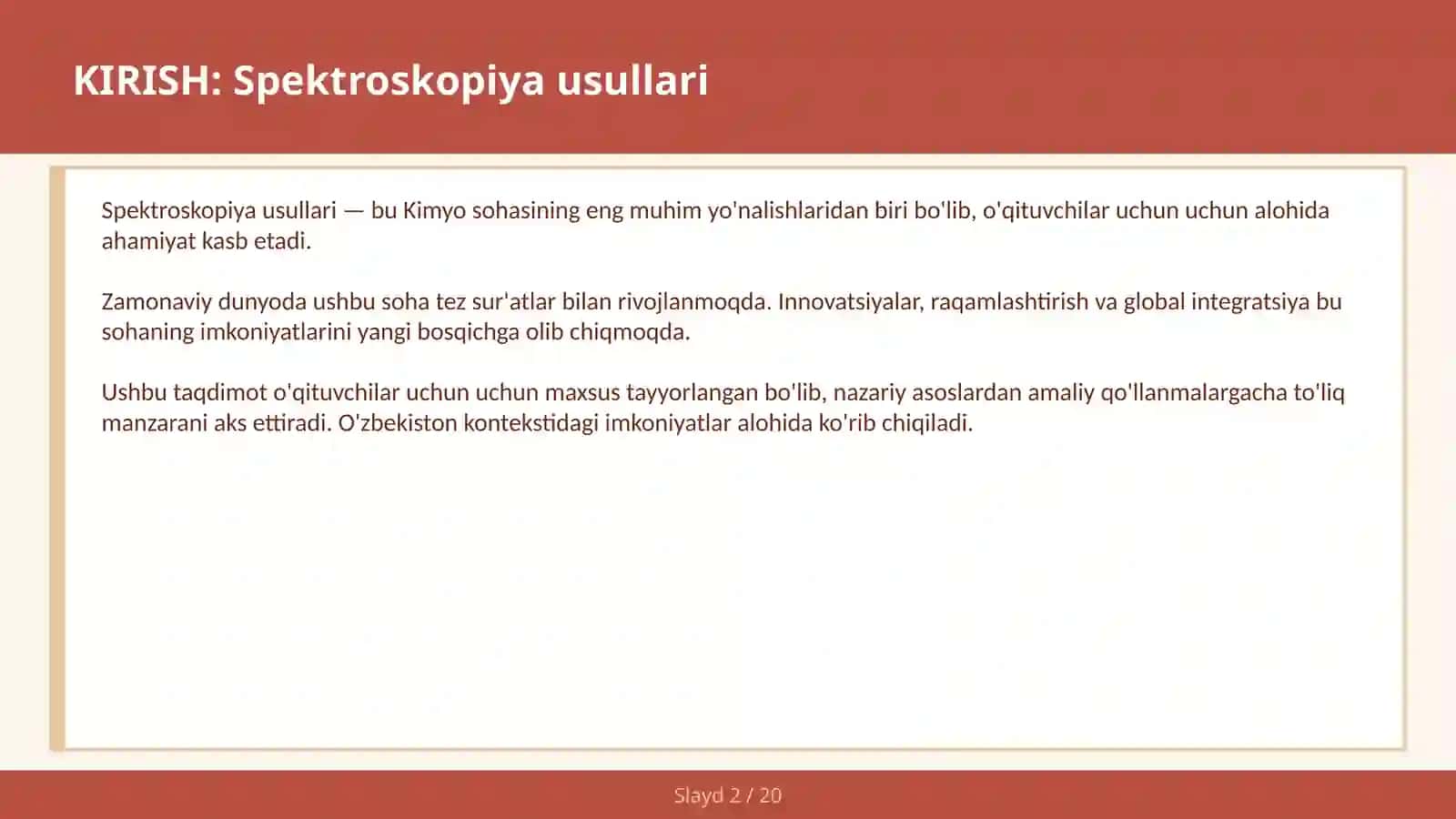 SPEKTROSKOPIYA USULLARI 2
