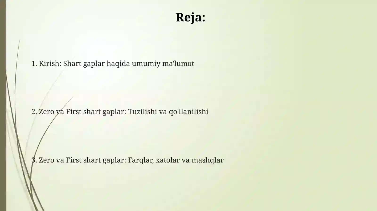 Zero va First shart gaplar 2