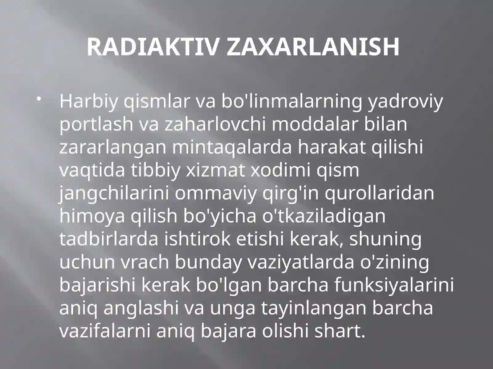 Harbiy gigiyena fanidan 2