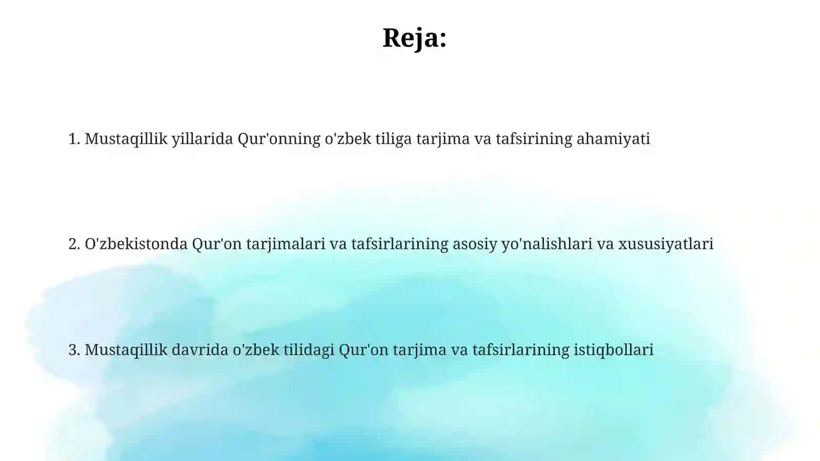 Mustaqillik yillarida Qur’onning o’zbektiligatarjimaqilinishivatafsirlarihaqida 2