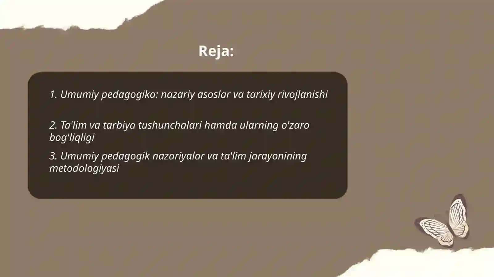 Umumiy pedagogika -talim tarbiya teoriyasi uning ilmiy interativ metodlari 2