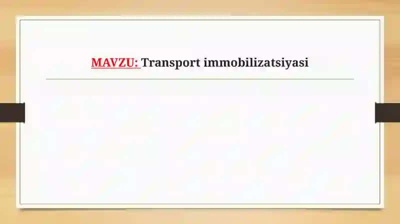 Transport immobilizatsiyasi 2
