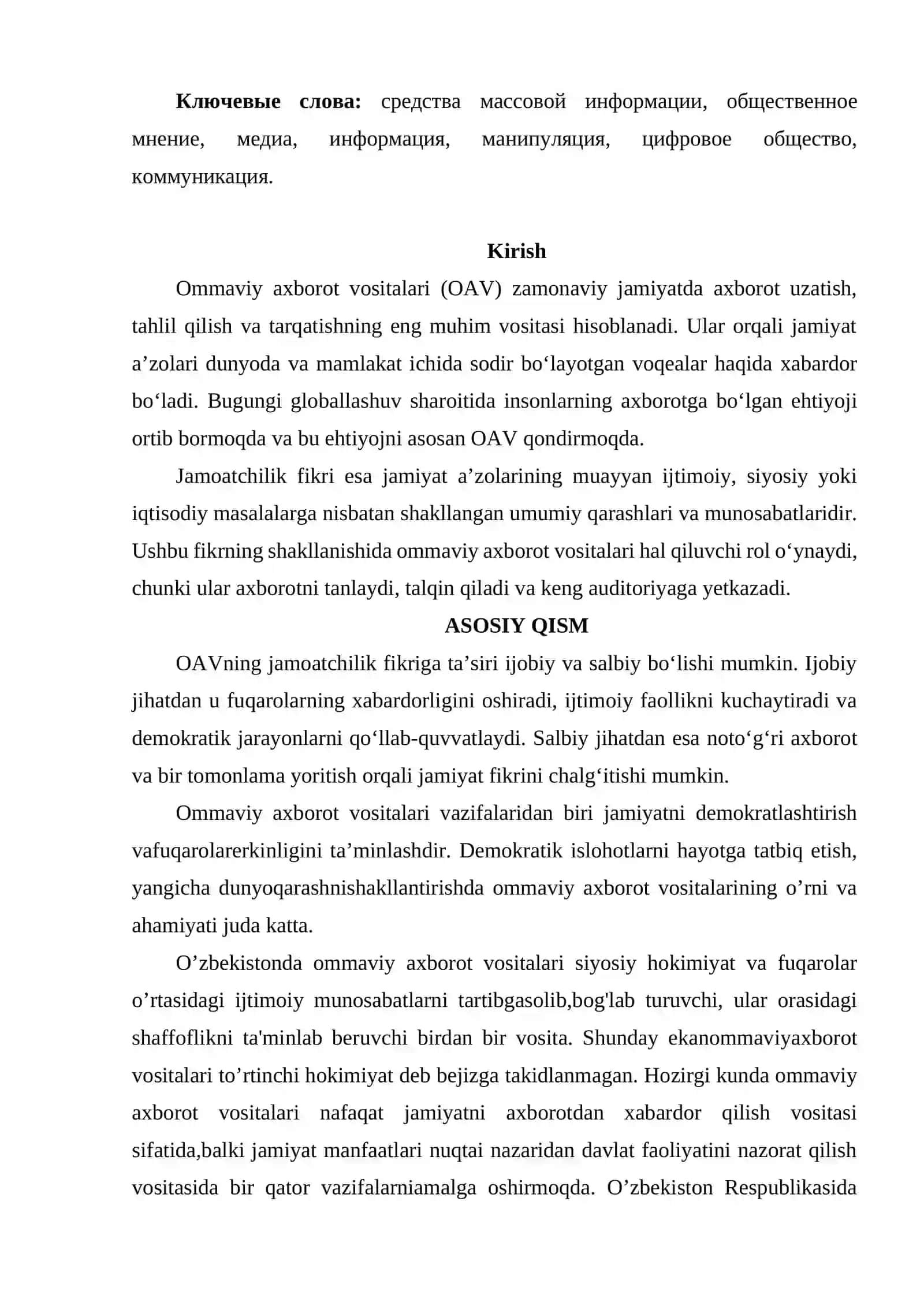 OMMAVIY AXBOROT VOSITALARINING JAMOATCHILIK FIKRINI SHAKLLANTIRISHDAGI ROLI 2