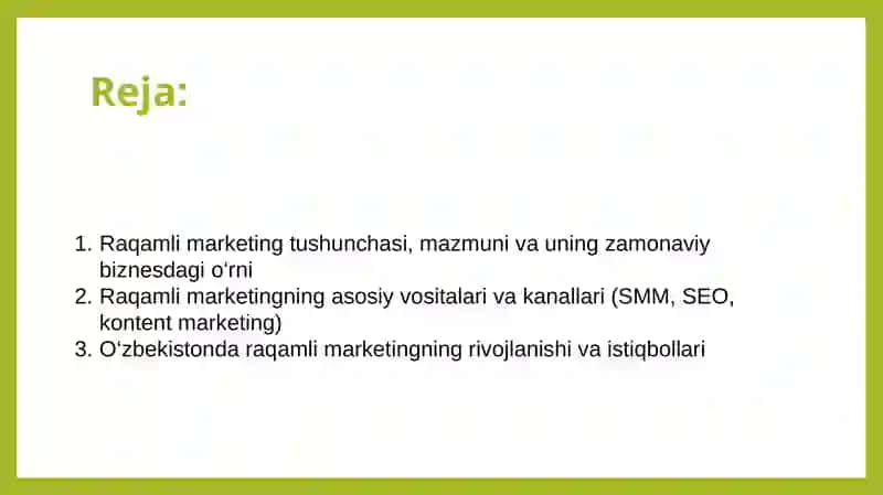 Raqamli marketing 2