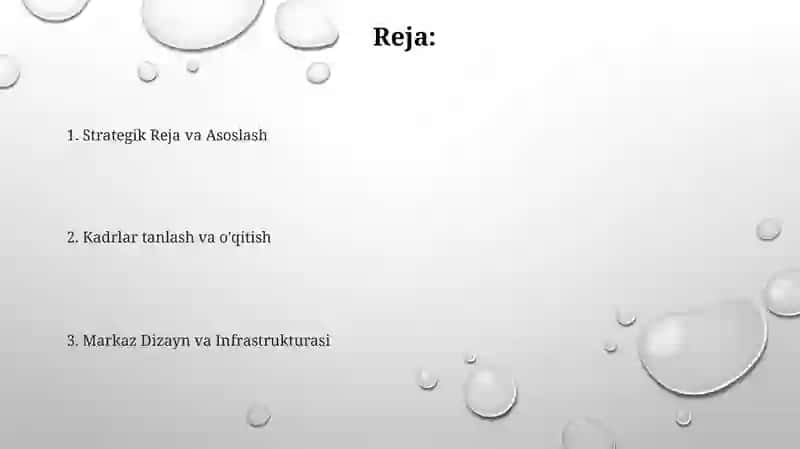 Rivojlantiruvchi Markazlarni Tashkil Etish 2